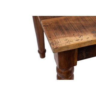 Table campagne en bois recyclé massif L180 pieds tournés ADELAIDE - HELLIN