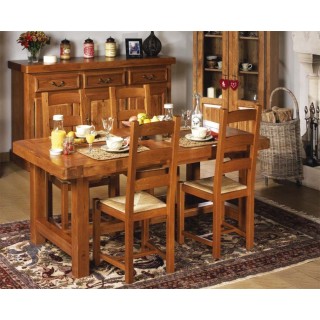 Table de ferme campagnarde en bois massif - Hellin