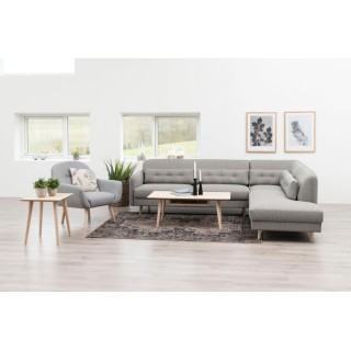 Table basse rectangulaire chêne blanchi avec niche L115 CENTIOR - HELLIN