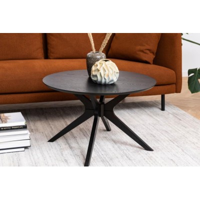 Table basse ronde noire en chêne 4 pieds D80 ZELIA - HELLIN
