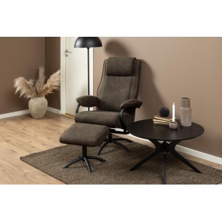 Table basse ronde noire en chêne 4 pieds D80 ZELIA - HELLIN