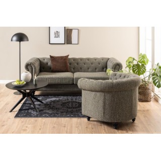 Table basse ronde noire en chêne 4 pieds D80 ZELIA - HELLIN