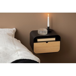 Chevet suspendu rectangulaire métal et bambou 1 tiroir 1 niche JANE - HELLIN