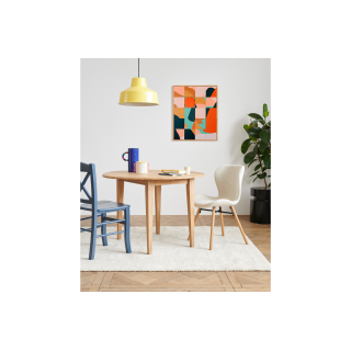 Table ronde à volets en chêne massif  D105 cm - VICTORIA