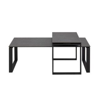 Table basse rectangulaire en céramique et métal (set de 2) KATHY - HELLIn