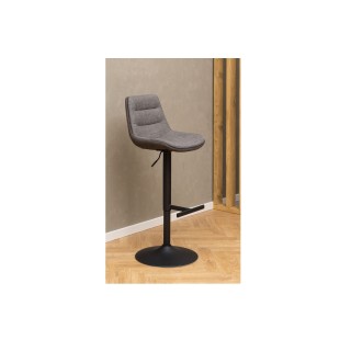 Tabouret de bar en tissu bicolore gris et brun (lot de 2) - ALICIA