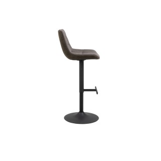 Tabouret de bar en tissu bicolore gris et brun (lot de 2) - ALICIA
