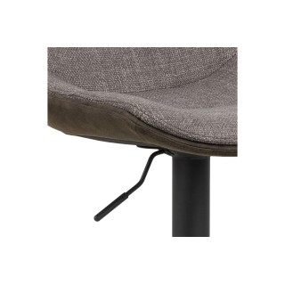 Tabouret de bar en tissu bicolore gris et brun (lot de 2) - ALICIA