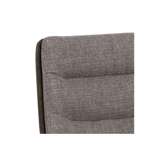 Tabouret de bar en tissu bicolore gris et brun (lot de 2) - ALICIA
