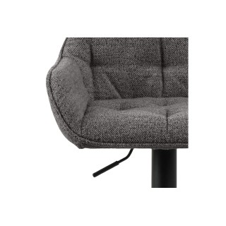 Tabouret de bar en tissu et pied tulipe métal noir (lot de 2) - BROOK