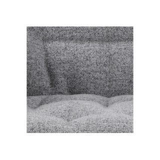 Fauteuil en tissu gris piétement obliqué en métal noir - SAMY