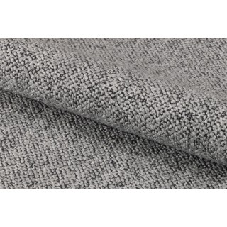 Fauteuil en tissu gris piétement obliqué en métal noir - SAMY