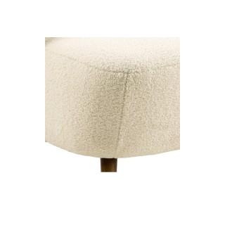 Fauteuil en tissu écru piétement en bois peint en noir- WINNY