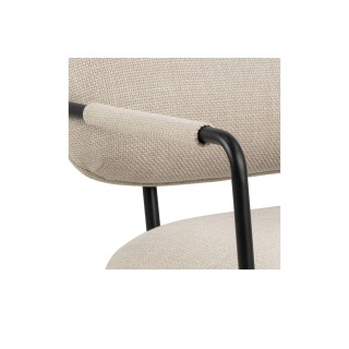 Fauteuil lounge de salon en tissu beige et métal MALRONE - HELLIN