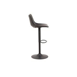 Tabouret de bar simili marron piétement tulipe métal noir (lot de 2) - JACK