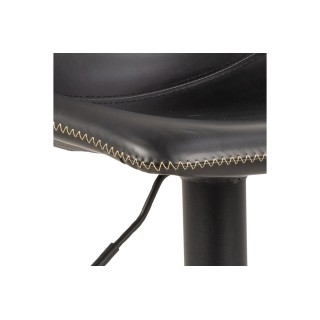 Tabouret de bar simili marron piétement tulipe métal noir (lot de 2) - JACK