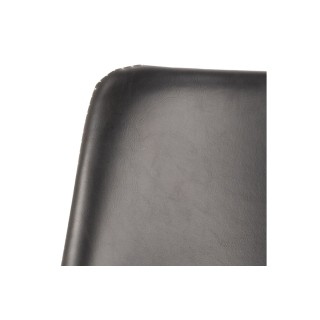 Tabouret de bar simili marron piétement tulipe métal noir (lot de 2) - JACK