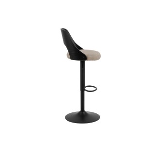 Tabouret de bar assise en tissu piétement en métal noir (lot de 2) - LUCKI