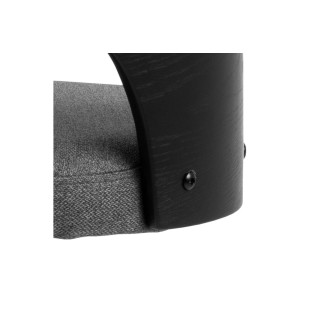 Tabouret de bar assise en tissu piétement en métal noir (lot de 2) - LUCKI