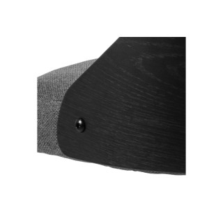 Tabouret de bar assise en tissu piétement en métal noir (lot de 2) - LUCKI