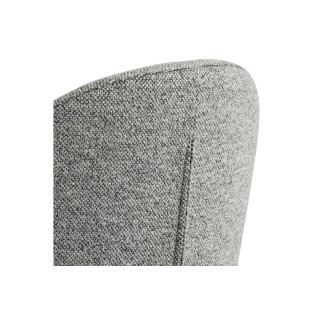 Tabouret de bar en tissu gris clair  et piétement en métal noir (lot de 2) - PATIA