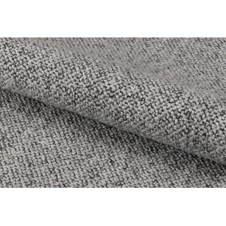 Tabouret de bar en tissu gris clair  et piétement en métal noir (lot de 2) - PATIA