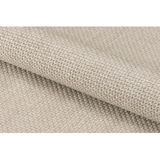 Fauteuil en tissu beige capitonné piétmeent oblique en métal noir - OTIS