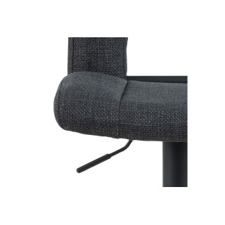 Tabouret de bar en tissu piétement tulipe noir (lot de 2) - SYLVETTE