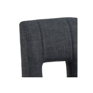 Tabouret de bar en tissu piétement tulipe noir (lot de 2) - SYLVETTE