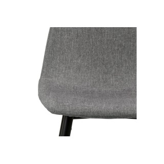 Tabouret de bar en tissu piétement tulipe noir (lot de 2) - WILLY