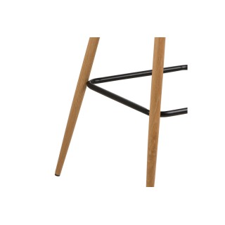 Tabouret de bar en tissu  piétement oblique en bois (lot de 2) - WILLIAM