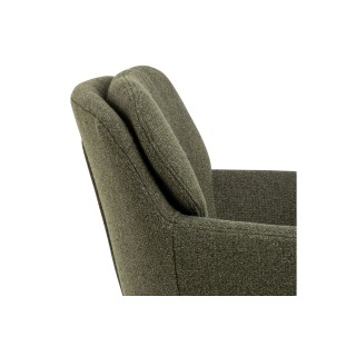 Chaise de salle à manger en tissu piétement métal noir  (lot de 2) MARTA - HELLIN