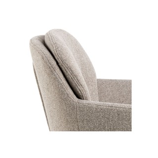 Chaise de salle à manger en tissu piétement métal noir  (lot de 2) MARTA - HELLIN
