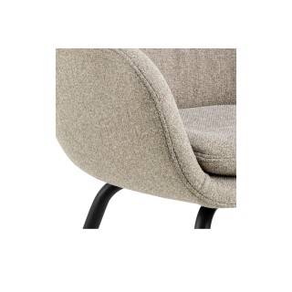 Chaise de salle à manger en tissu piétement métal noir  (lot de 2) MARTA - HELLIN
