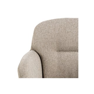 Chaise de salle à manger en tissu piétement métal noir  (lot de 2) MARTA - HELLIN
