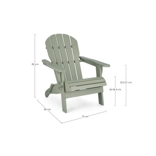 Fauteuil relax pliant à accoudoirs en bois LOUISIANE - HELLIN