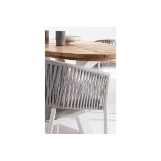 Table à manger de jardin ovale en teck et métal L240 CAP FERRET - HELLIN