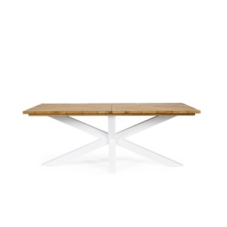 Table à manger de jardin rectangulaire teck et métal L200 CAP FERRET - HELLIN