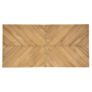 Table à manger de jardin rectangulaire teck et métal L200 CAP FERRET - HELLIN