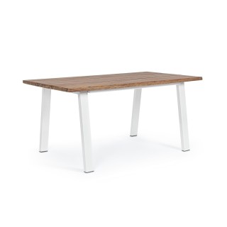 Table à manger de jardin rectangulaire en acacia et métal L160 OLERON - HELLIN