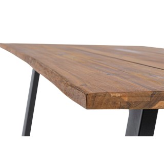 Table à manger de jardin rectangulaire en acacia et métal L160 OLERON - HELLIN