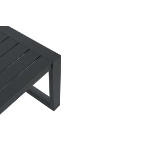 Salon de jardin métal gris 4 places et table basse (set de 4) QUIBERON - HELLIN