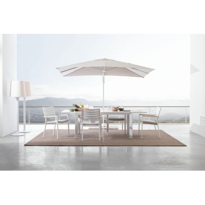 Table à manger de jardin extensible en métal L160/240 FREJUS - HELLIN