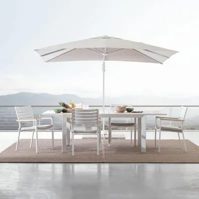 Table à manger de jardin extensible en métal L160/240 FREJUS - HELLIN