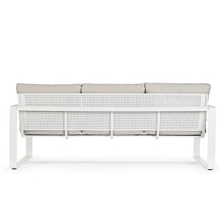 Canapé de jardin 3 places en métal et coussins tissu ETRETAT - HELLIN