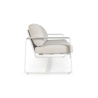 Canapé de jardin 3 places en métal et coussins tissu ETRETAT - HELLIN