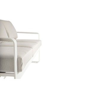 Canapé de jardin 3 places en métal et coussins tissu ETRETAT - HELLIN