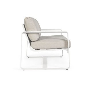 Canapé de jardin 2 places en métal et coussins tissu ETRETAT - HELLIN