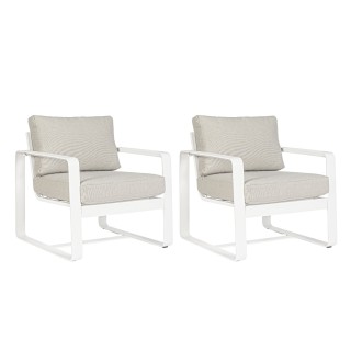 Fauteuil de jardin en métal et coussins tissu (lot de 2) ETRETAT - HELLIN