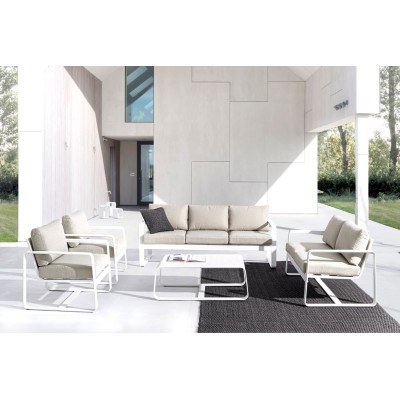 Fauteuil de jardin en métal et coussins tissu (lot de 2) ETRETAT - HELLIN